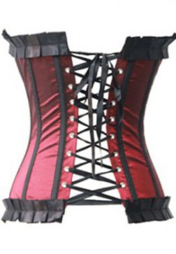 Red Classic Lace Trimmed Boning Corset Bustier
