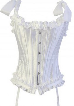 White Tie Strap Burlesque Corset Bustier