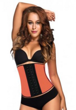 Latex Workout Waist Cincher Corset with Hooks