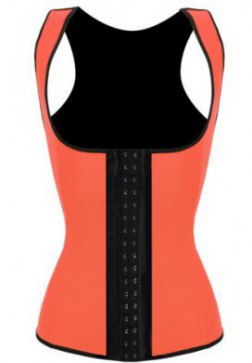 Sexy Orange Halter Waist Trainer Cincher Latex Rubber Strap Corsets