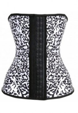 Sexy Steel Bone Latex Leopard Patterns Underbust Corset