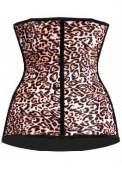 Sexy Steel Bone Latex Leopard Underbust Corset