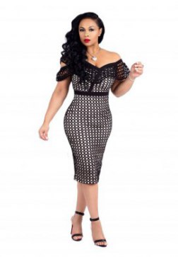 Fashion Sexy Off The Shoulder Bodycon Dress