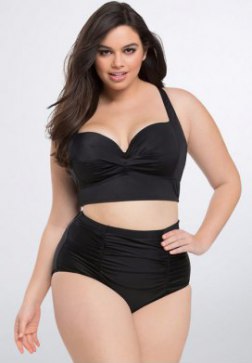 Plus Size Push Up Ruched High Waisted Bikini Swimsuit