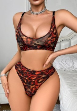 Bold and Alluring Leopard Print Lingerie Set