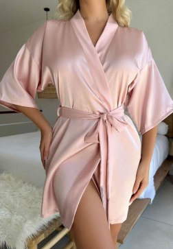 Comfortable Pink Lounge Robe with Tie-Waist
