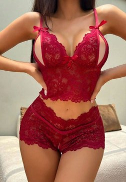 Sultry Floral Lace Intimates in Burgundy