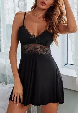 Alluring Black Lingerie Dress