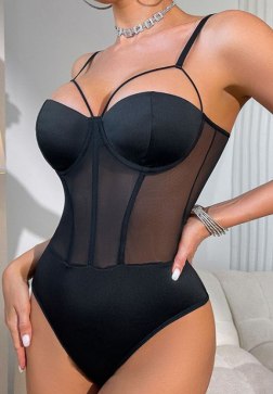 Sexy Corset Style Lingerie Teddy with Adjustable Straps