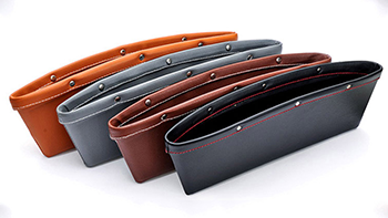 Vehicle Car PU Leather Seat Gap Slit Pocket Catcher Organizer Caddy Storage Box