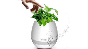 Music Flower Pot Smart Touch Colorful LED Night Light & Wireless Bluetooth Speaker Rechargeable