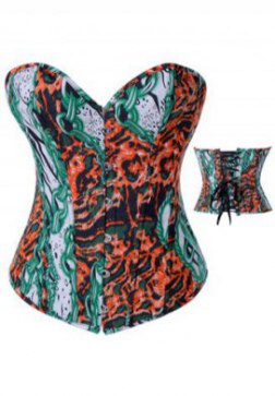 Wild Impressionistic Fantasy Denim Corset