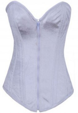 Long LIne Steel Boned Bridal Velvet Zipper Corset