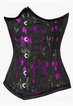 Underbust Floral Print Brocade Boning Corset Bustier