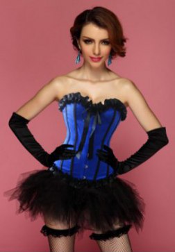 Blue Crush Corset Bustier with Pettiskirt