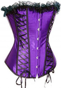 Satin Criss Cross Ribbons Burlesque Corset