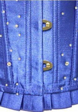 Satin Lace Trimmed Rhinestones Sequins Corset