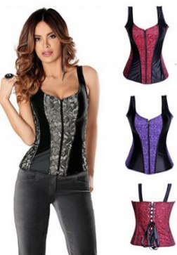 Midnight Embroidered And Satin Straps Corset