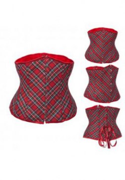 Red Twill Plaid Corset