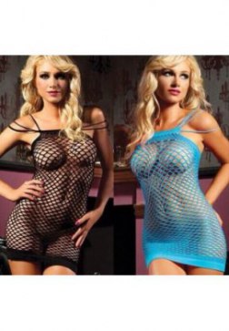 Seductress Seamless Fence Net Mini Dress Lingerie