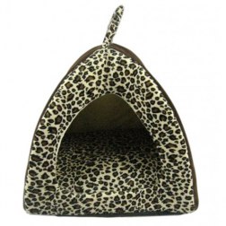 Leopard Print Fleece Dog House