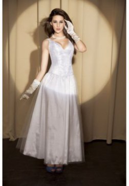 White Strapless Corset With Floral Inset Pattern And Lace Through Frontage