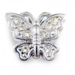 Metal Silver Rhinestones Crystals Butterfly Style Pet Pendant