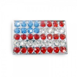Nice Blue Red Rhinestones USA Flag Shaped Dog Pendant