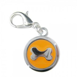 Round Shape Pet Pendant with Bone Pattern