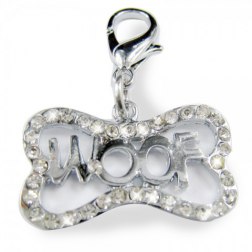 WOOF Bone Pattern Dog Pet Pendant