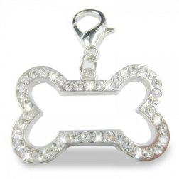 Sparkling Diamond Bone Shaped Pet Pendant