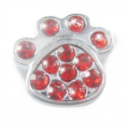 Colored Diamond Paw Shape Pet Pendant
