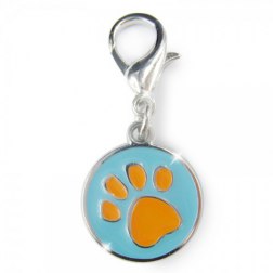 Metal Colorful Round Shaped Paw Pet Pendant