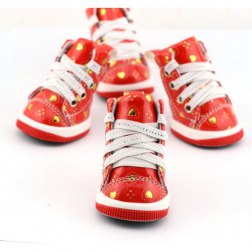 Casual Gold Heart Print Shoes with Shoelace