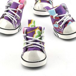 Flower Canvas Shoes with Shoelace