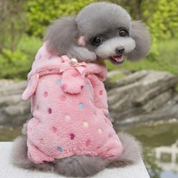 Colorful Dot Fleece Dog Jumpsuit