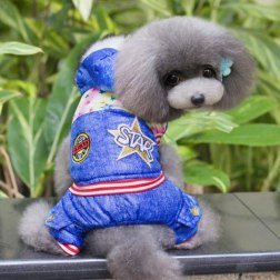 Winter Blue Star Four-legged Hooded Coat