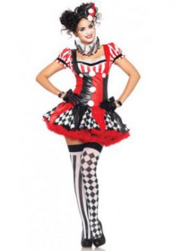 Naughty Harlequin Clown Costume