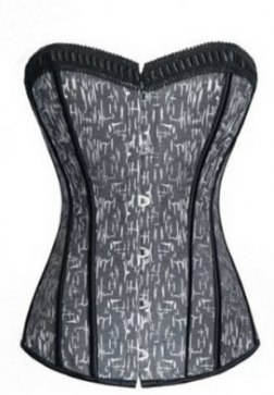 Grunge Style Ribbons Trim Overbust Corset