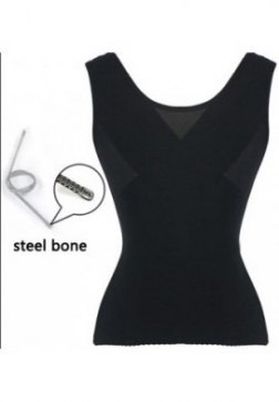 Cross Panel Push up Waist Training Steel Boned Corset