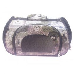 Zippered Bear Pattern Print Dog Bag