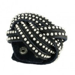 Wrap Leather Bracelet with Rhinestones