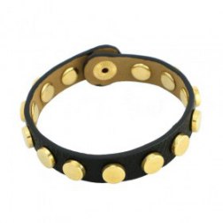 Golden Rivet Leather Bracelet