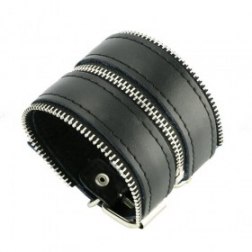 Punk Rock Leather Bracelets Zipper Style