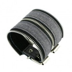 Attractive Zipper Style Denim Leather Bracelets