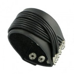 Unisex High-Class Snap Button Alloy Leather Bracelets