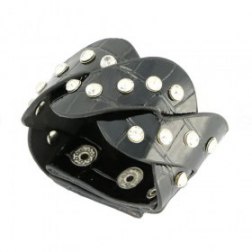 Punk Style Crystal Snap Button Leather Bracelets