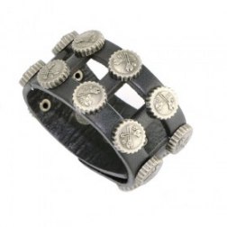 Punk Style Metal Soda Cap Snap Button Leather Bracelets