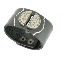 Unique Metal Semi-circular Snap Button Leather Bracelets