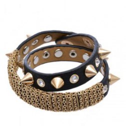 Spike Leather Bracelet Choker Stainless Steel